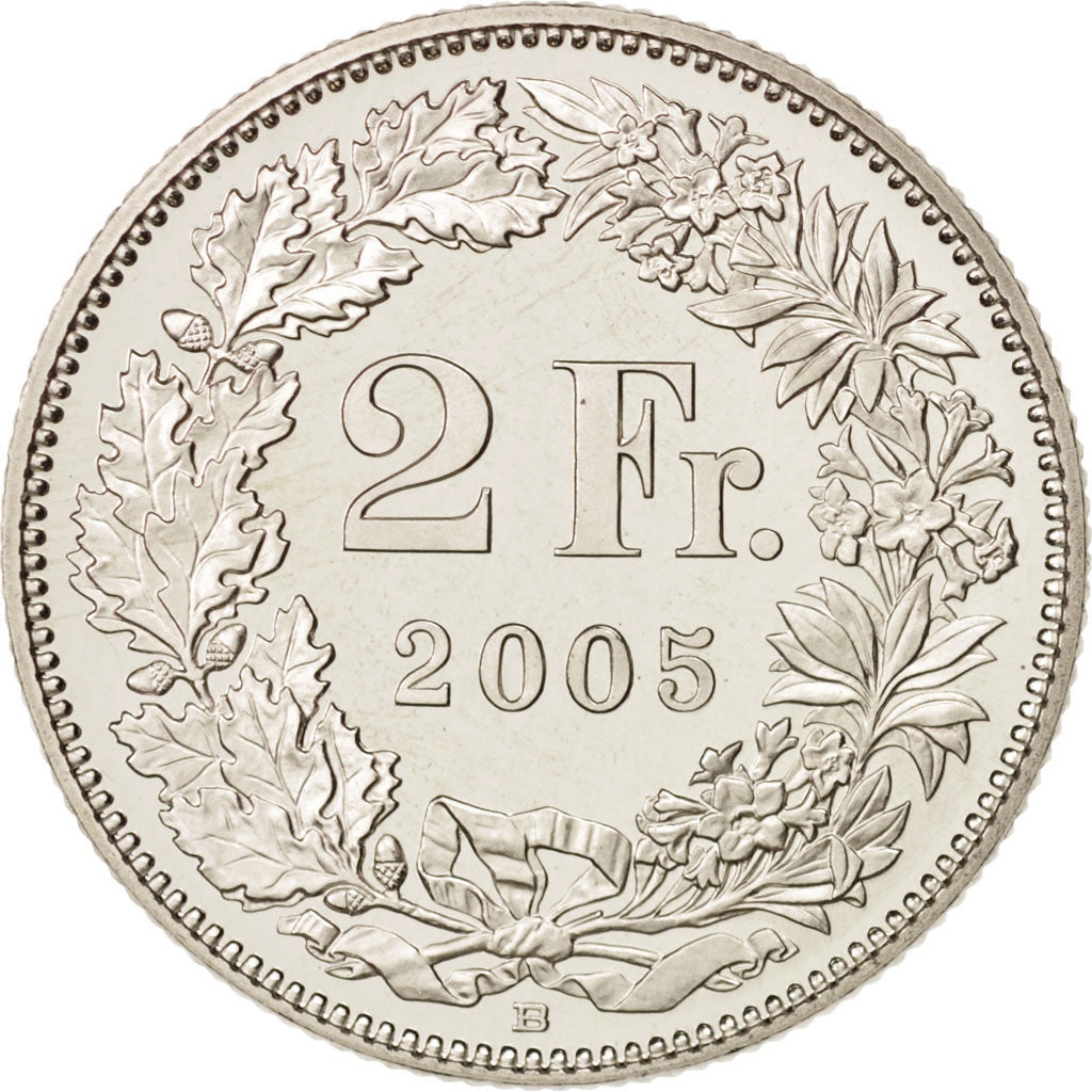 Coin, Switzerland, 2 Francs, 2005, Bern, MS(64), Copper-nickel, KM:21a.3