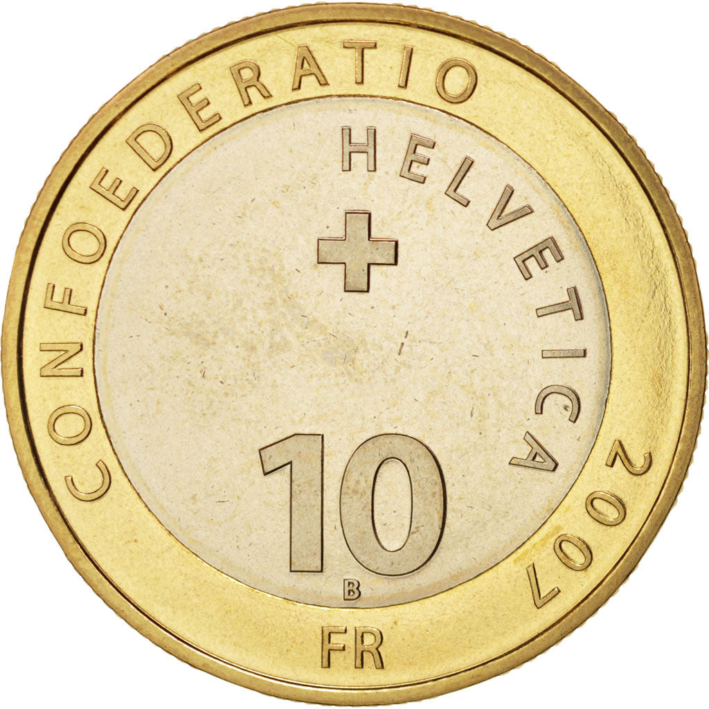 Switzerland, 10 Francs, 2007, Bern, MS(64), Bi-Metallic, KM:118