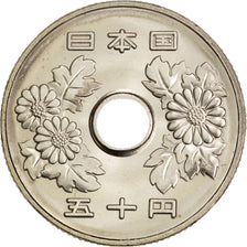 Japan, Akihito, 50 Yen, 2008, MS(63), Copper-nickel, KM:101.2