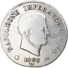 Moeda, ESTADOS ITALIANOS, KINGDOM OF NAPOLEON, Napoleon I, 5 Lire, 1808, Milan
