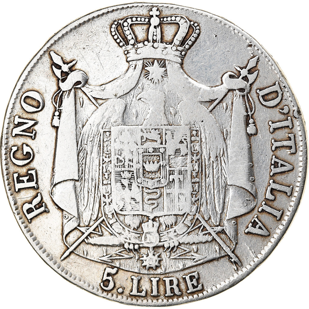 Münze, Italien Staaten, KINGDOM OF NAPOLEON, Napoleon I, 5 Lire, 1808, Milan