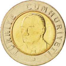 Coin, Turkey, New Lira, 2007, Istanbul, MS(60-62), Bi-Metallic, KM:1169