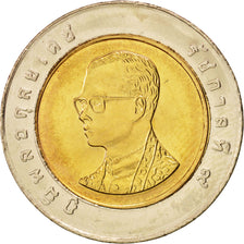 Thailand, Rama IX, 10 Baht, 2001, MS(63), Bi-Metallic, KM:227