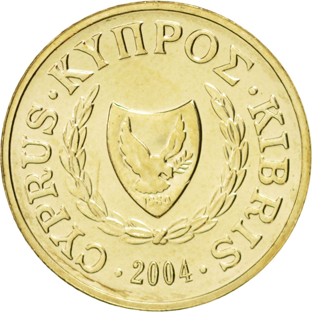 Münze, Zypern, Cent, 2004, UNZ, Nickel-brass, KM:53.3