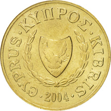 Coin, Cyprus, 2 Cents, 2004, MS(63), Nickel-brass, KM:54.3