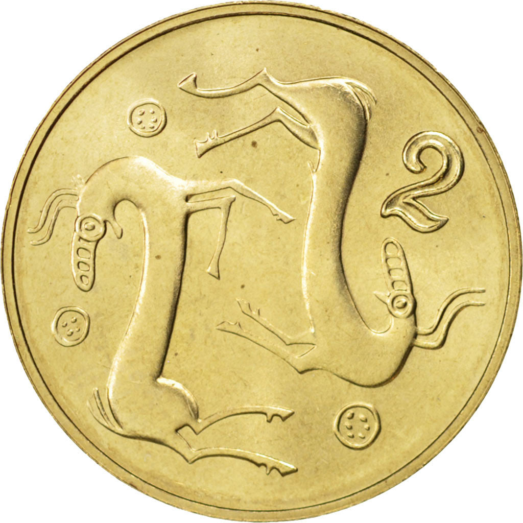 Coin, Cyprus, 2 Cents, 2004, MS(63), Nickel-brass, KM:54.3