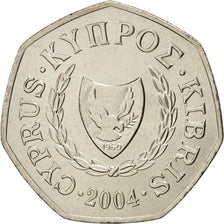 Coin, Cyprus, 50 Cents, 2004, MS(63), Copper-nickel, KM:66