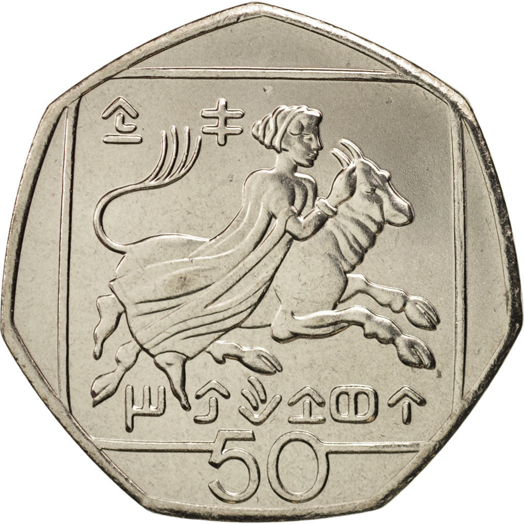 Coin, Cyprus, 50 Cents, 2004, MS(63), Copper-nickel, KM:66