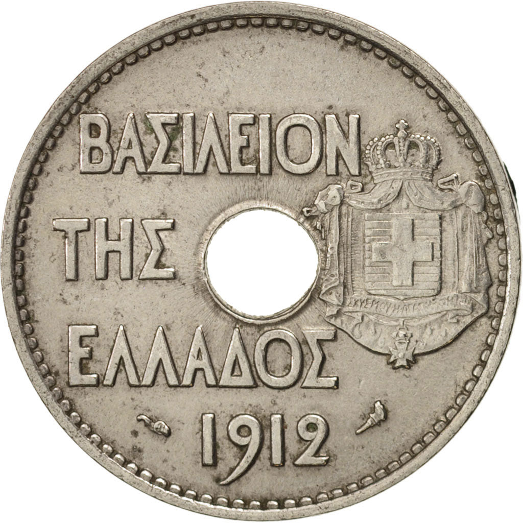 Coin, Greece, George I, 20 Lepta, 1912, EF(40-45), Nickel, KM:64