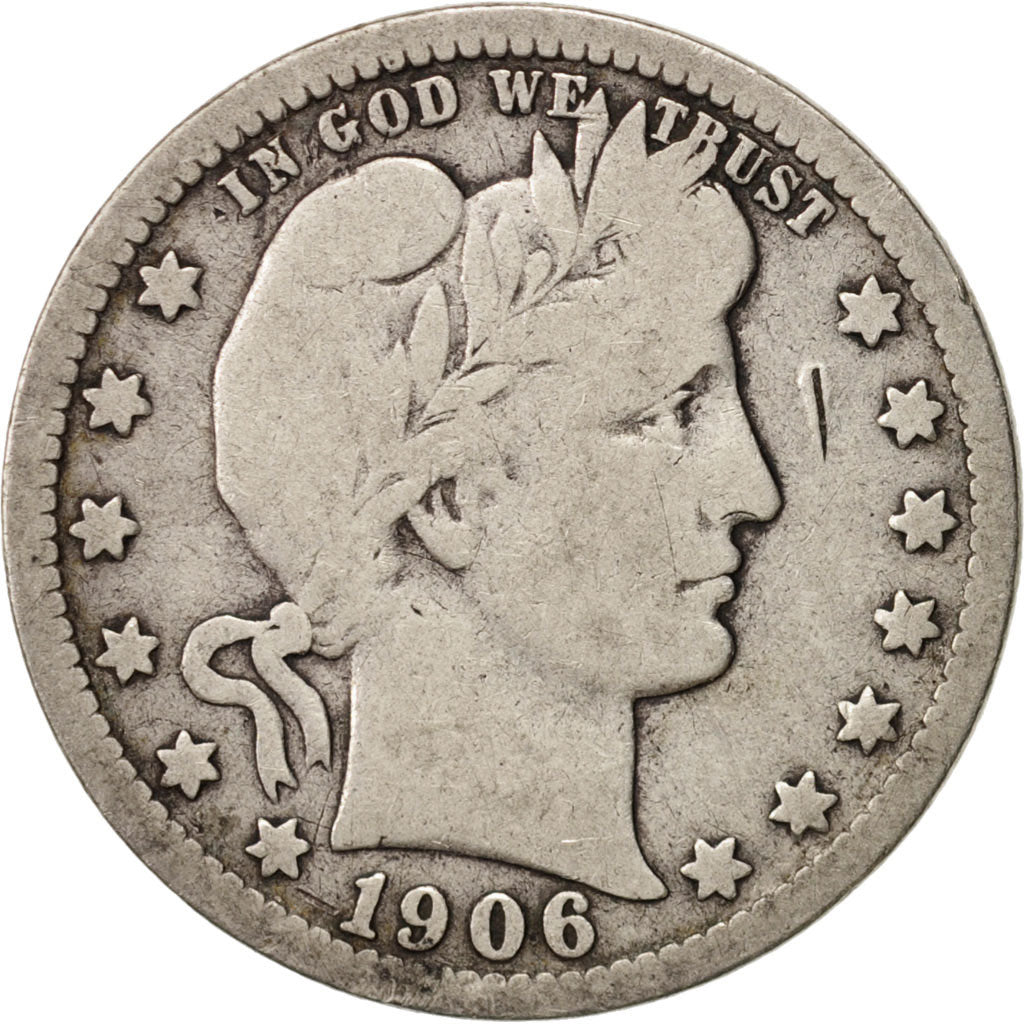 Stati Uniti, Barber Quarter, 1906, New Orleans, F, KM:114