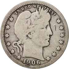 Stati Uniti, Barber Quarter, 1906, New Orleans, F, KM:114