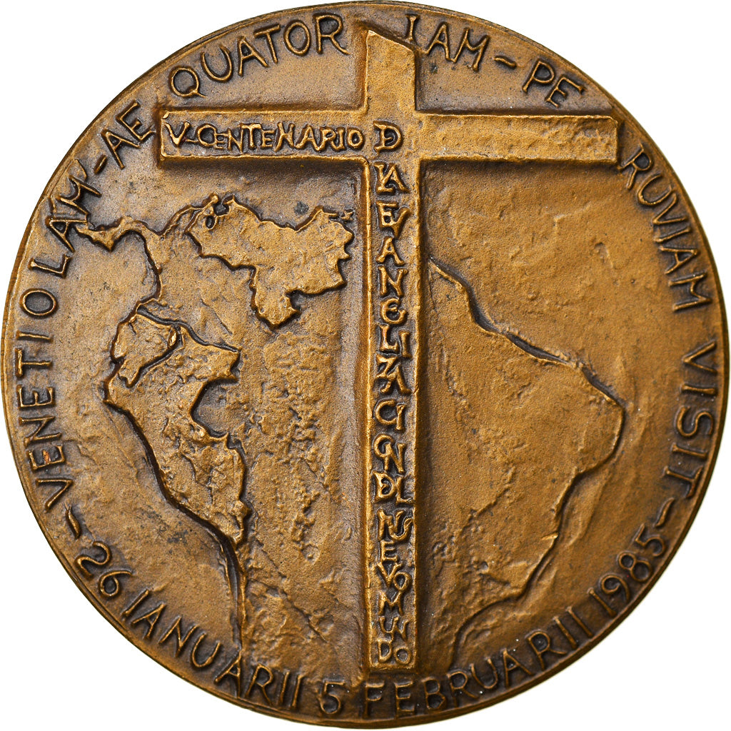 Vatican, Medal, Visite de Jean-Paul II en Amérique du sud, Religions & beliefs