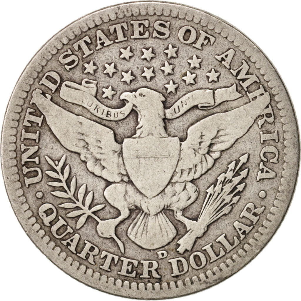 United States, Barber Quarter, 1907, Denver, F, KM:114