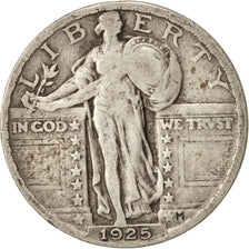 États-Unis, Standing Liberty Quarter, 1925, Philadelphia,TB, KM:145
