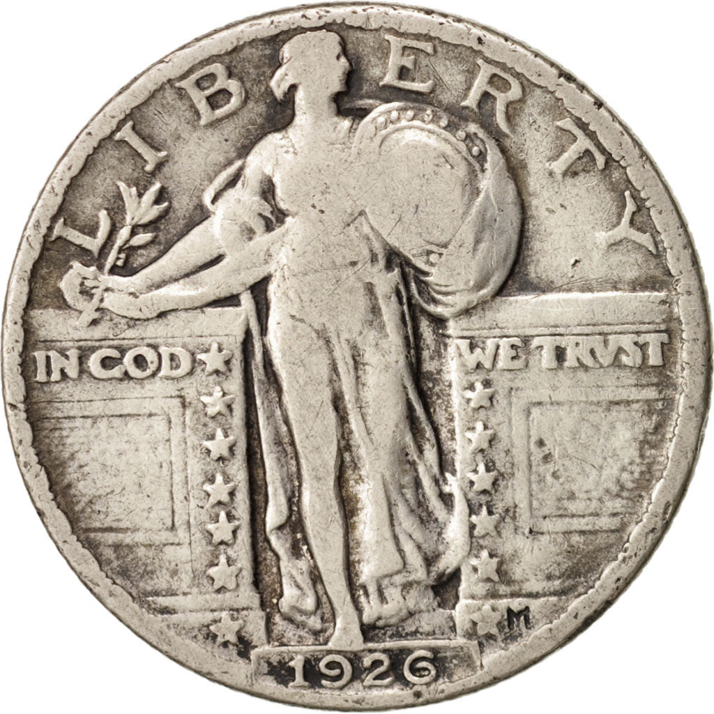 United States, Standing Liberty Quarter, 1926, Philadelphia, VF, KM:145