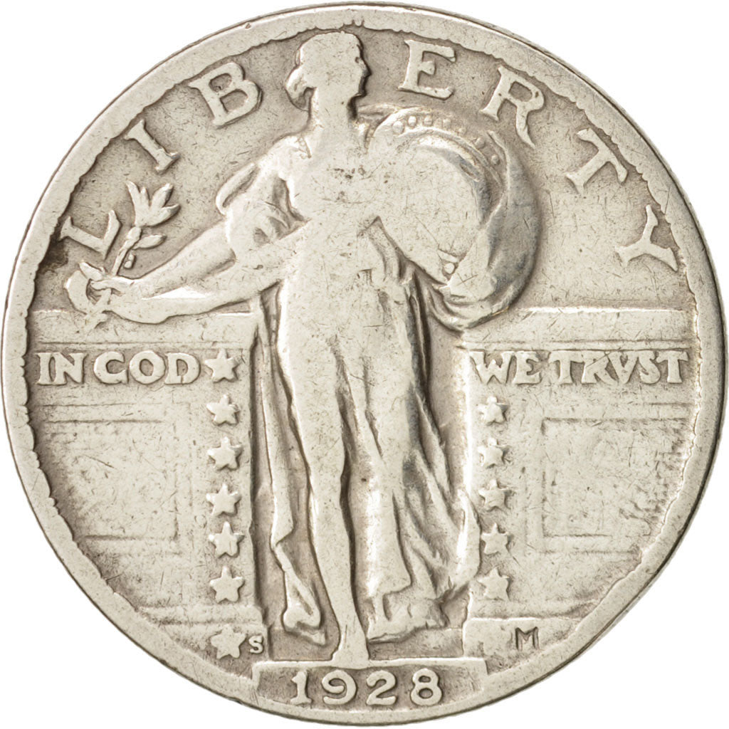 Estados Unidos, Standing Liberty Quarter, 1928, San Francisco, VF, KM:145