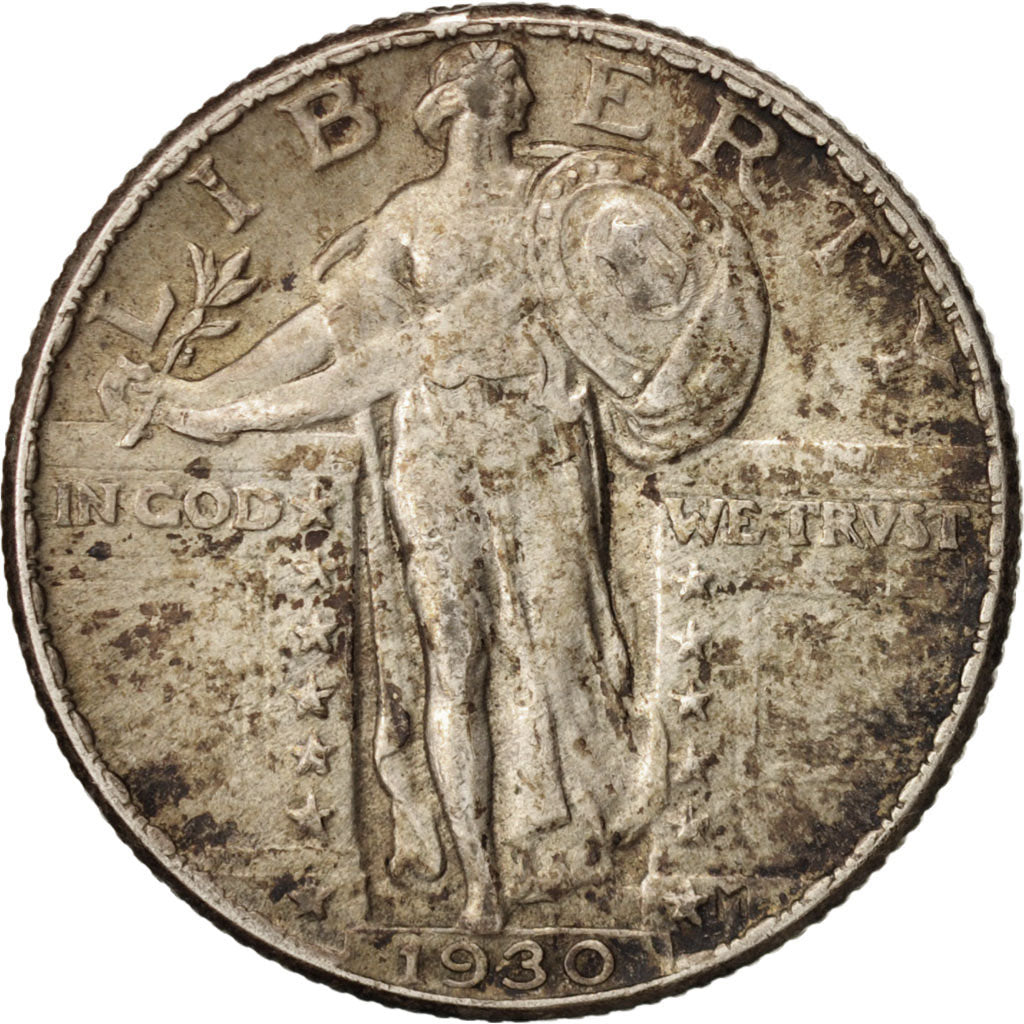 United States, Standing Liberty Quarter, 1930, Philadelphia, EF, KM:145