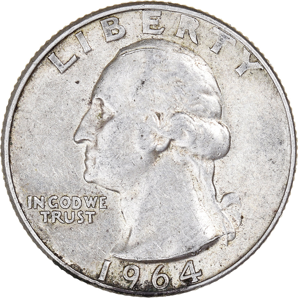 Coin, United States, Washington Quarter, Quarter, 1964, U.S. Mint, Denver