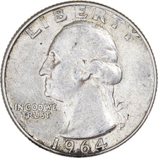 Coin, United States, Washington Quarter, Quarter, 1964, U.S. Mint, Denver