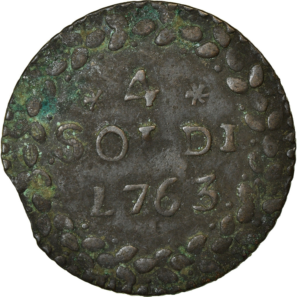 Coin, ITALIAN STATES, CORSICA, General Pasquale Paoli, 4 Soldi, 1763, Murato