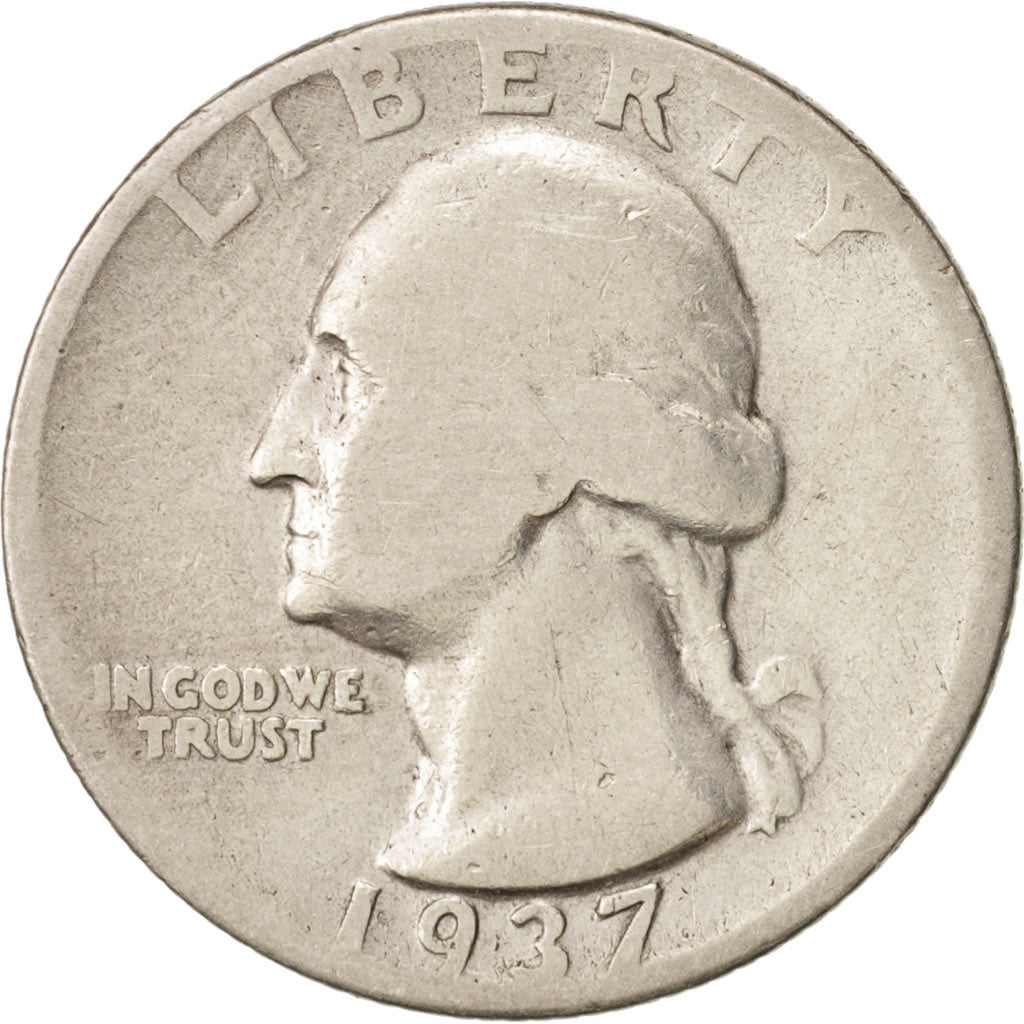 United States, Washington Quarter, 1937, Philadelphia, F, KM:164