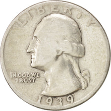 Coin, United States, Washington Quarter, Quarter, 1939, U.S. Mint, Philadelphia