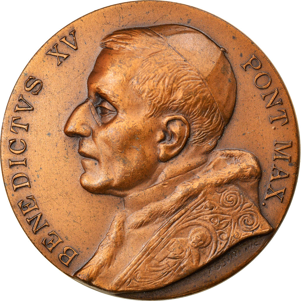 Vatican, Medal, Le Pape Benoit XV, Religions & beliefs, 1922, Tosini, MS(60-62)