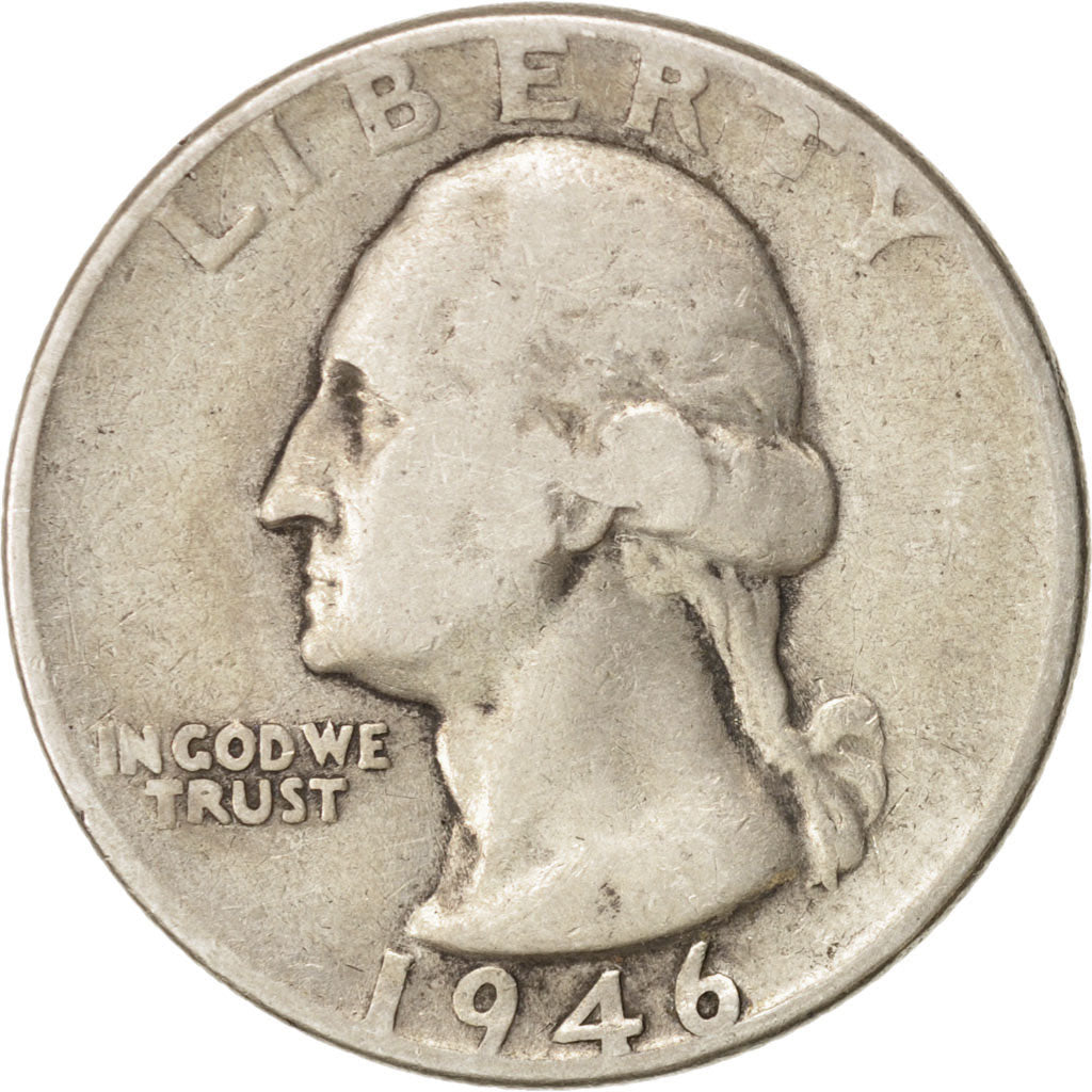 Coin, United States, Washington Quarter, Quarter, 1946, U.S. Mint, Philadelphia