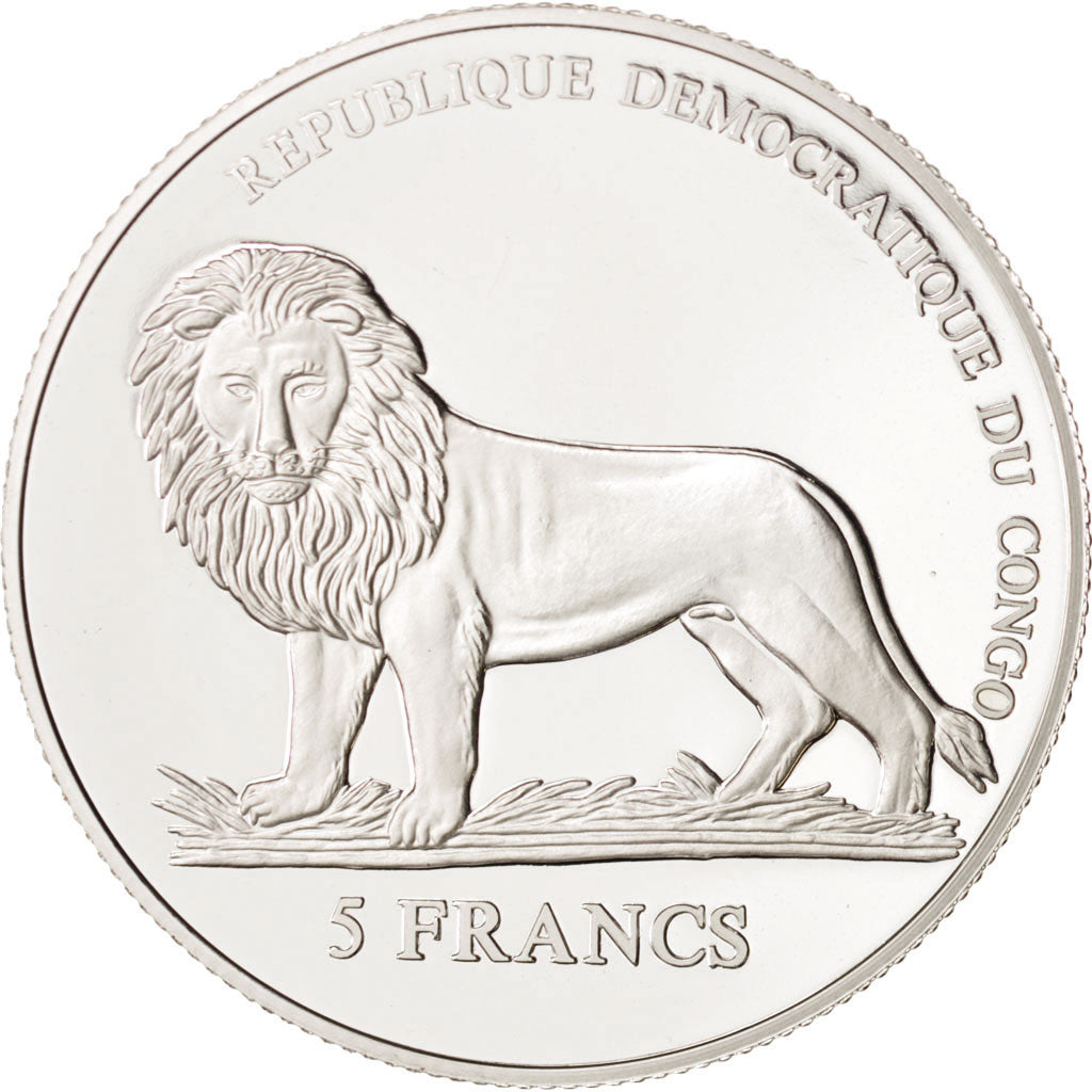 Coin, CONGO, DEMOCRATIC REPUBLIC, 5 Francs, 2007, MS(65-70), Silver Plated