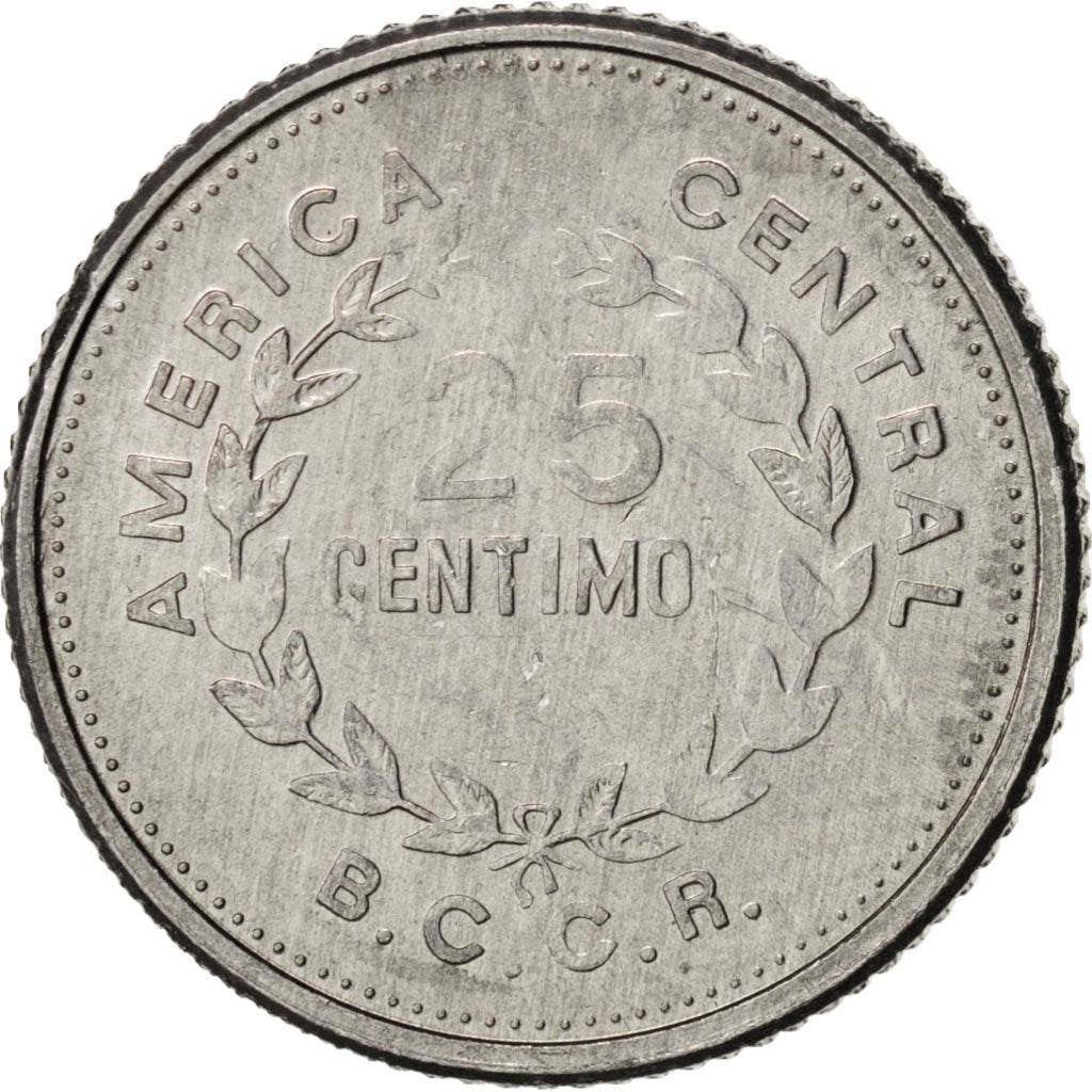Coin, Costa Rica, 25 Centimos, 1989, MS(63), Aluminum, KM:188.3