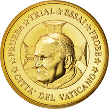 Vatican, Medal, 50 C, Essai-Trial Jean Paul II, 2002, MS(63), Brass