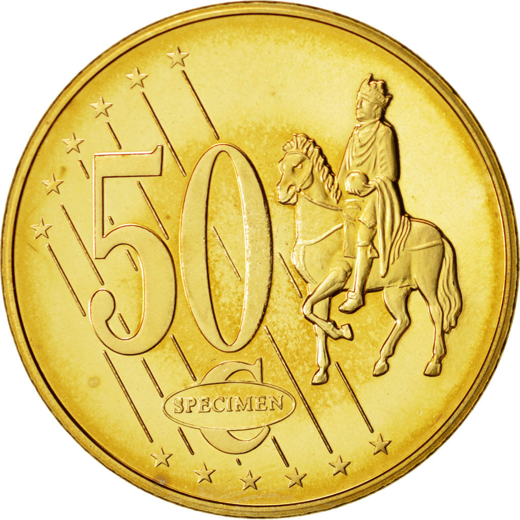 Vatican, Medal, 50 C, Essai-Trial Jean Paul II, 2002, MS(63), Brass