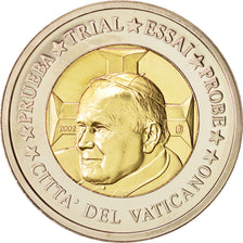Vatican, Medal, 2 E, Essai-Trial Jean Paul II, 2002, SPL, Bi-Metallic