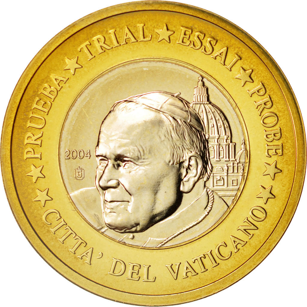 Vatican, Medal, 1 E, Essai-Trial Jean Paul II, 2004, MS(63), Bi-Metallic
