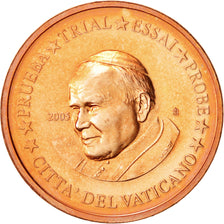Vatican, Medal, 1 C, Essai-Trial Jean Paul II, 2005, MS(63), Copper