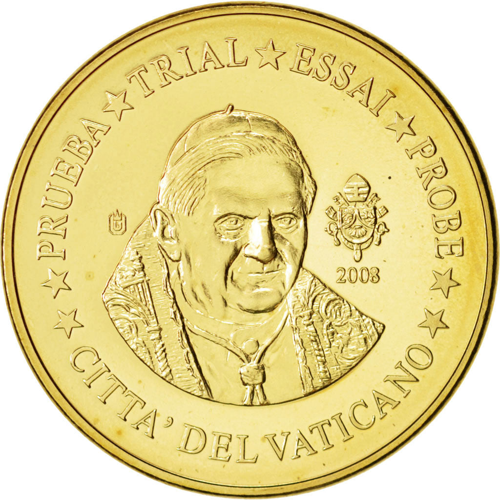 Vatican, Medal, 20 C, Essai-Trial Benoit XVI, 2008, MS(63), Brass