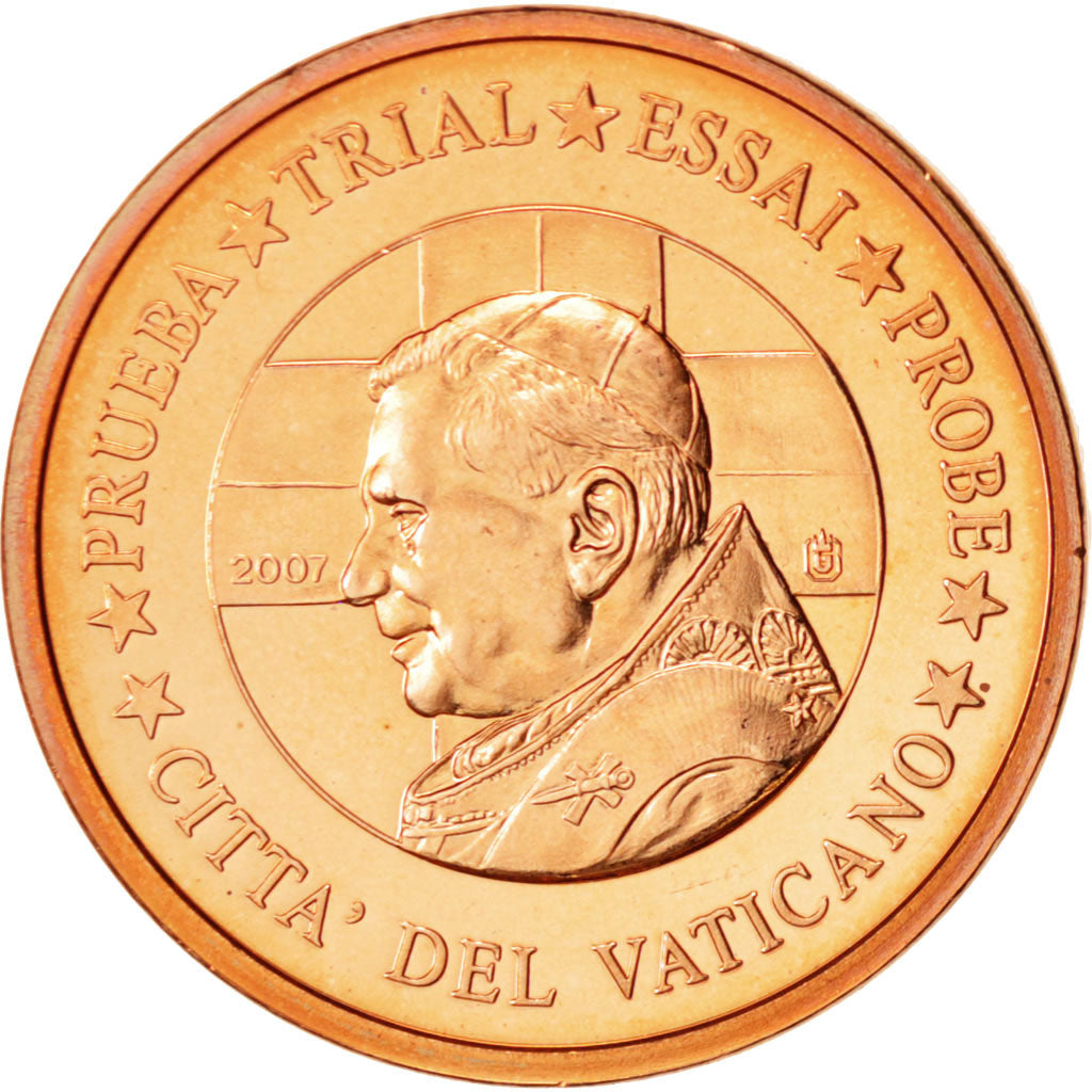 Vatican, Medal, 2 C, Essai-Trial Benoit XVI, 2007, MS(63), Copper