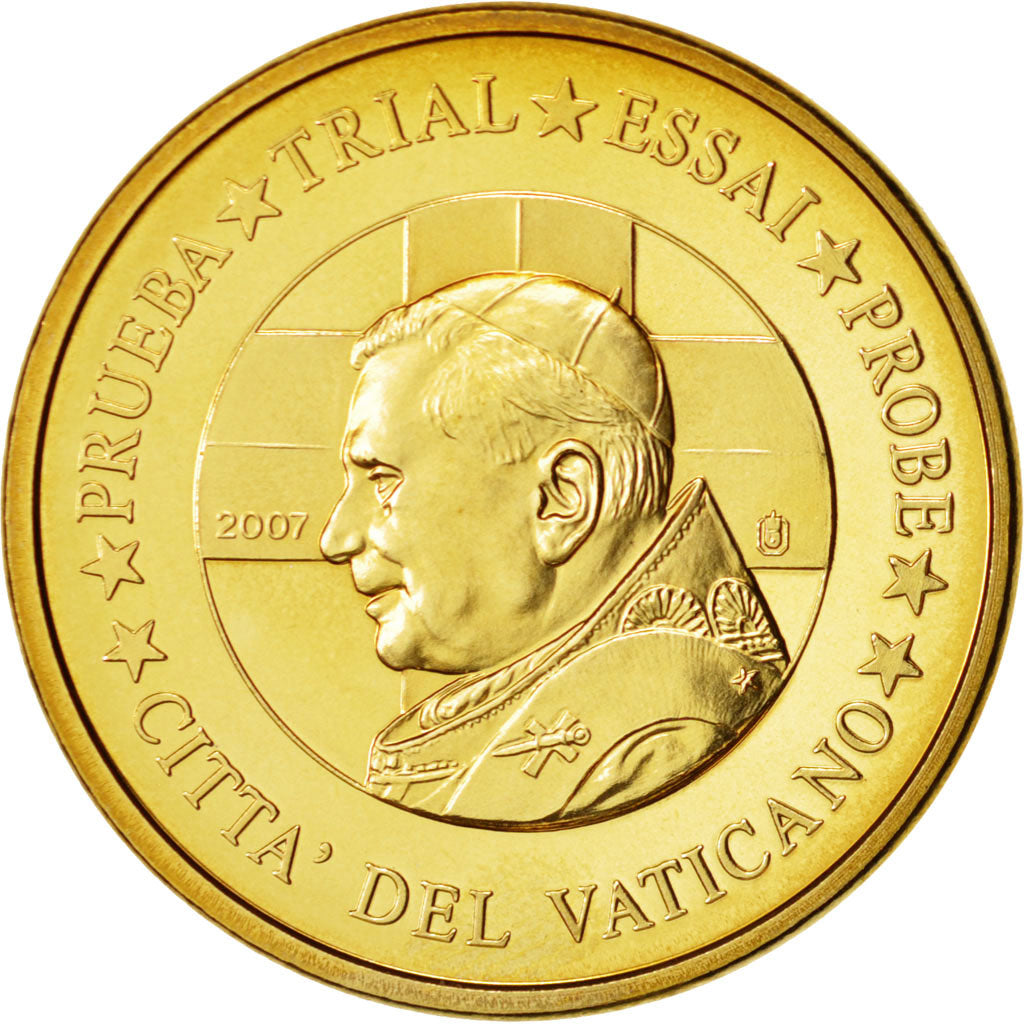 Vatican, Medal, 20 C, Essai-Trial Benoit XVI, 2007, MS(63), Brass