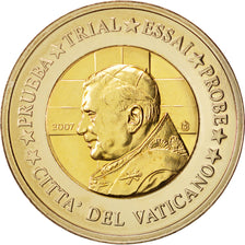 Vatikan, Medal, 2 E, Essai-Trial Benoit XVI, 2007, UNZ, Bi-Metallic