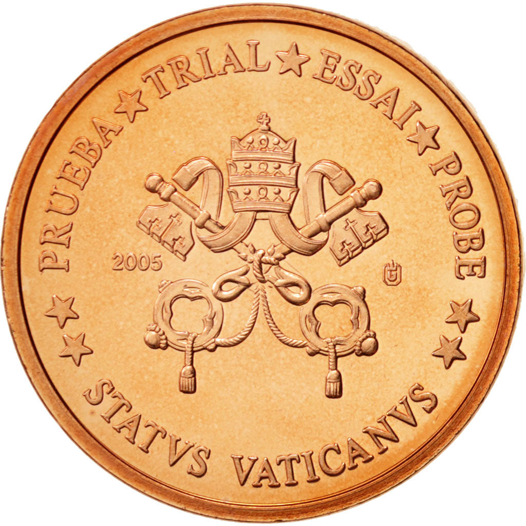Vatican, Medal, 2 C, Essai-Trial Siège Vacant, 2005, MS(63), Copper