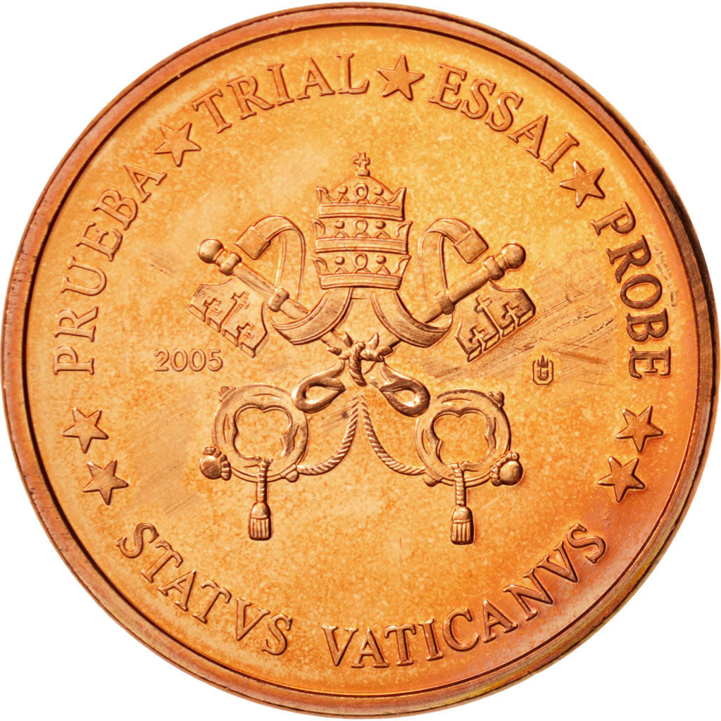 Vatican, Medal, 5 C, Essai-Trial Siège Vacant, 2005, MS(63), Copper