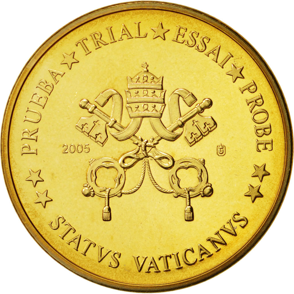 Vatican, Medal, 50 C, Essai-Trial Siège Vacant, 2005, MS(63), Brass
