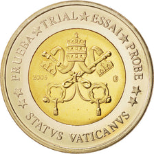Watykan, Medal, 2 E, Essai-Trial Siège Vacant, 2005, MS(63), Bimetaliczny