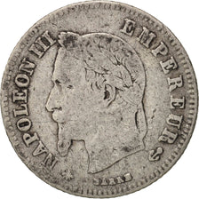 Francia, Napoleon III, 20 Centimes, 1866, Paris, B+, Argento, KM:805.1
