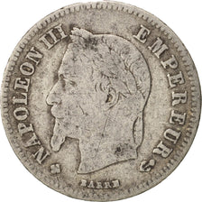 France, Napoleon III, 20 Centimes, 1866, Strasbourg, B+, Argent, KM:805.2
