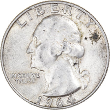 Coin, United States, Washington Quarter, Quarter, 1964, U.S. Mint, Denver