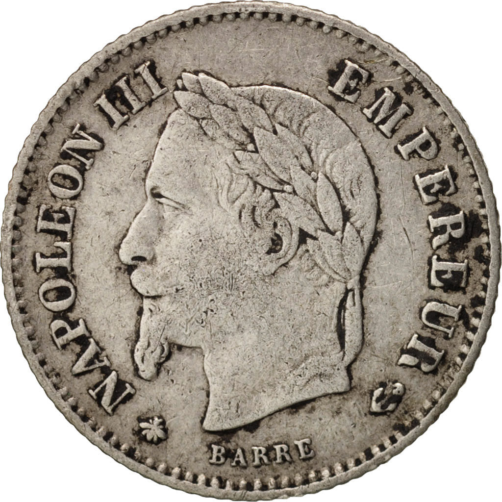 France, Napoleon III, 20 Centimes, 1867, Paris, VF(20-25), KM:808.1