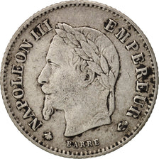 France, Napoleon III, 20 Centimes, 1867, Paris, VF(20-25), KM:808.1