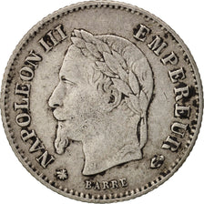 Francia, Napoleon III, 20 Centimes, 1867, Paris, MB, Argento, KM:808.1