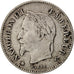Francia, Napoleon III, 20 Centimes, 1867, Paris, BC+, Plata, KM:808.1